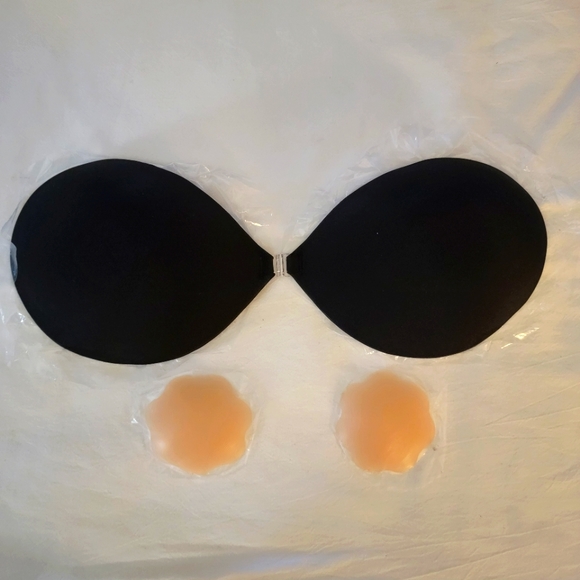 Niidor Sticky Adhesive Black Bra - Picture 1 of 6